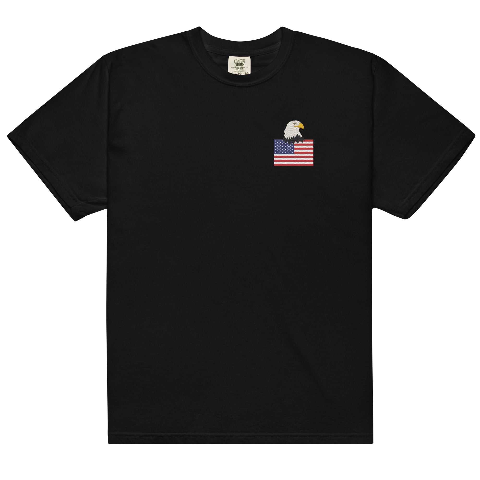 USA Bald Eagle & Flag Embroidered T-Shirt