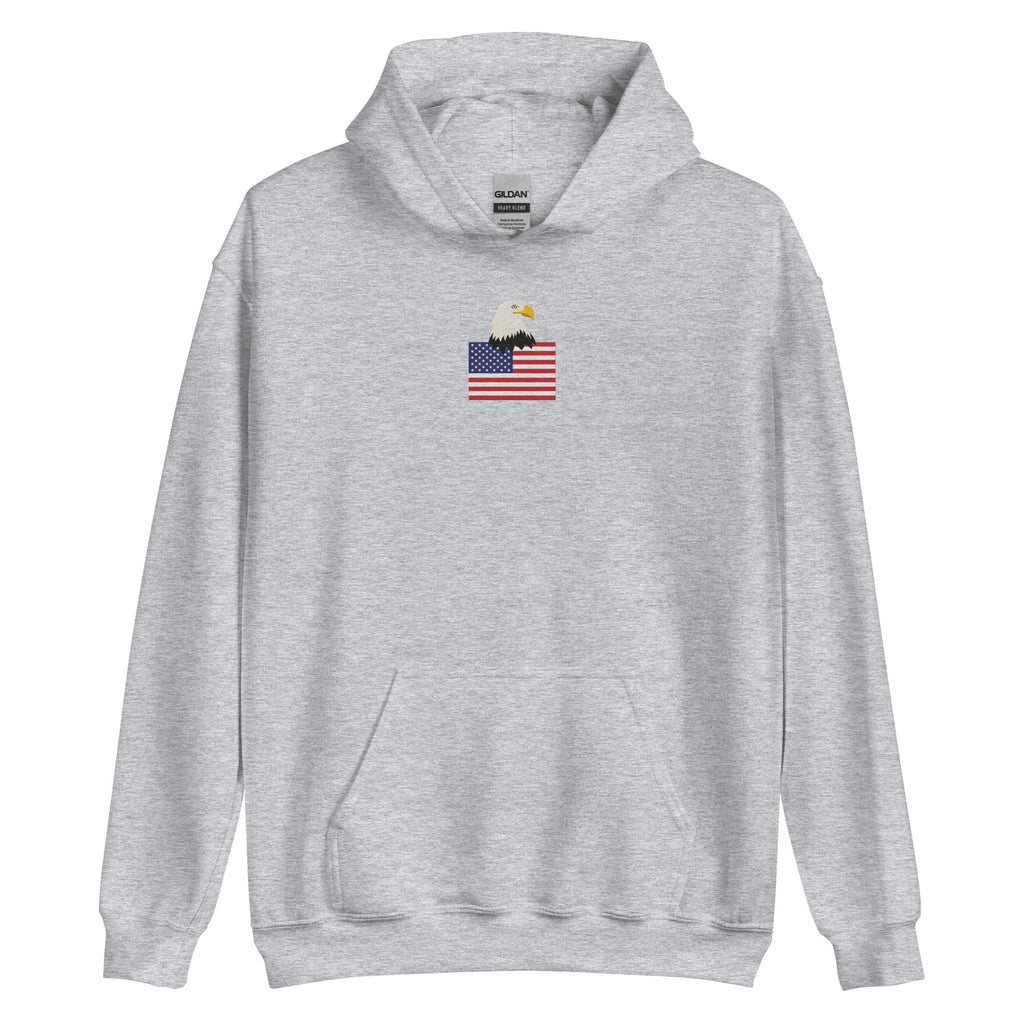 USA Bald Eagle & Flag Embroidered Hoodie