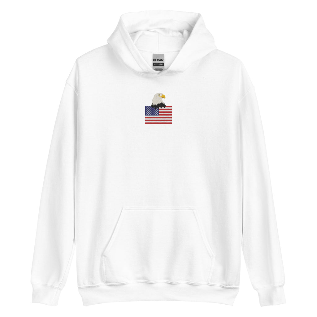 USA Bald Eagle & Flag Embroidered Hoodie